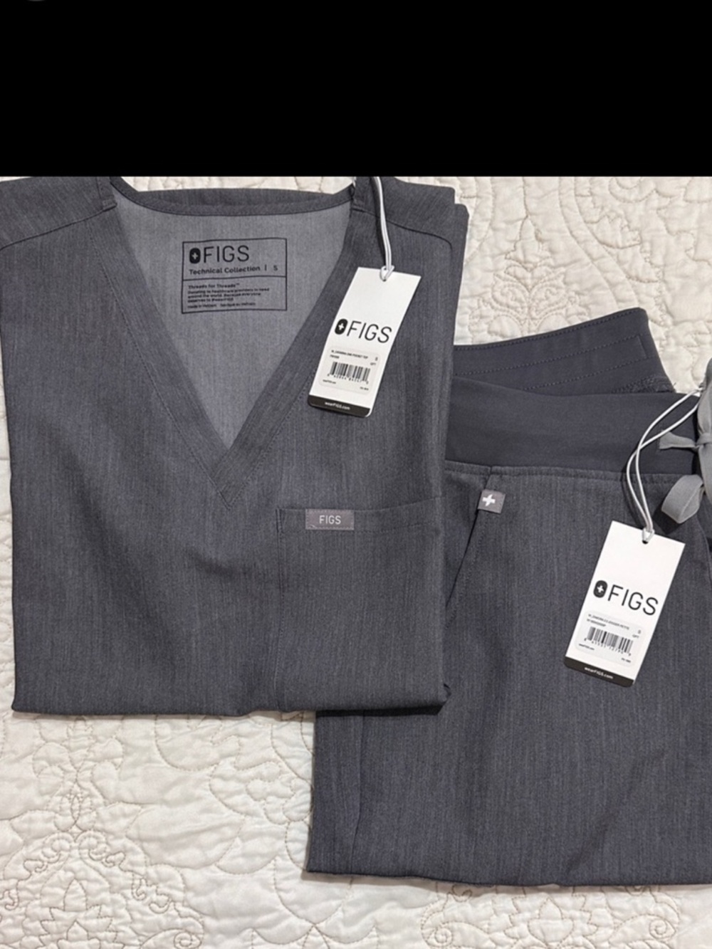 FIGS Woman’s top and petite Jogger Pants - “graphite” color